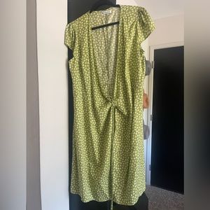 Reformation 🍈 LIME floral print midi dress 🍈 size XL
